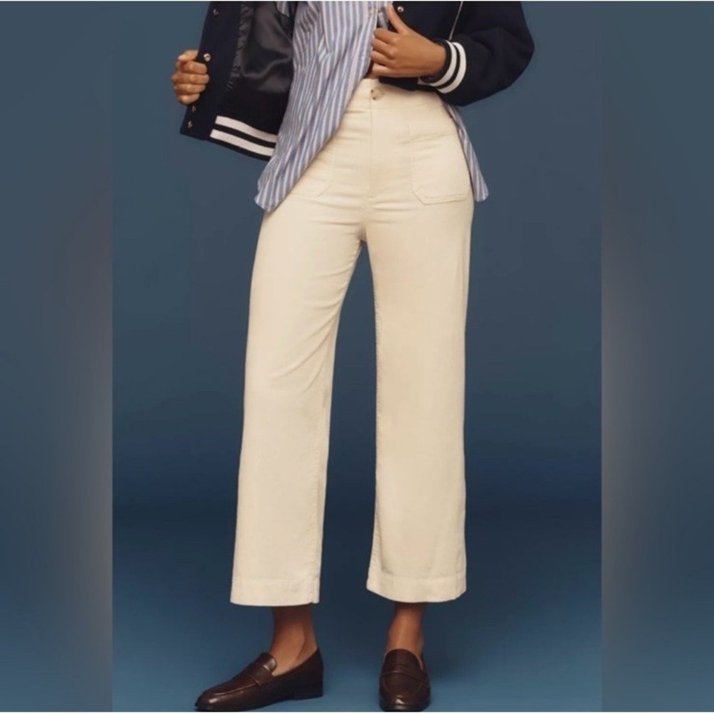 Maeve by Anthropologie Women's 27 The Colette Cropped Wide Leg Corduroy Pants